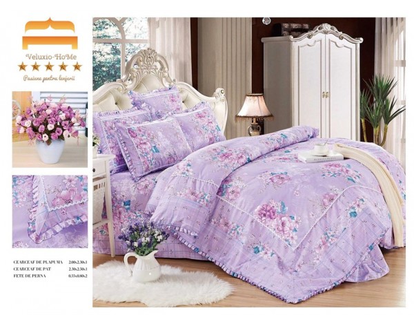 Lenjerie cu volanase si broderie 4 piese GM05 Lenjerie cu volanase si broderie 4 piese GM05